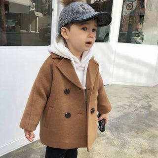 children clothing children woolen coat 2024 خريف ستايل ولد baby handsome coat small and medium children طويل korean version