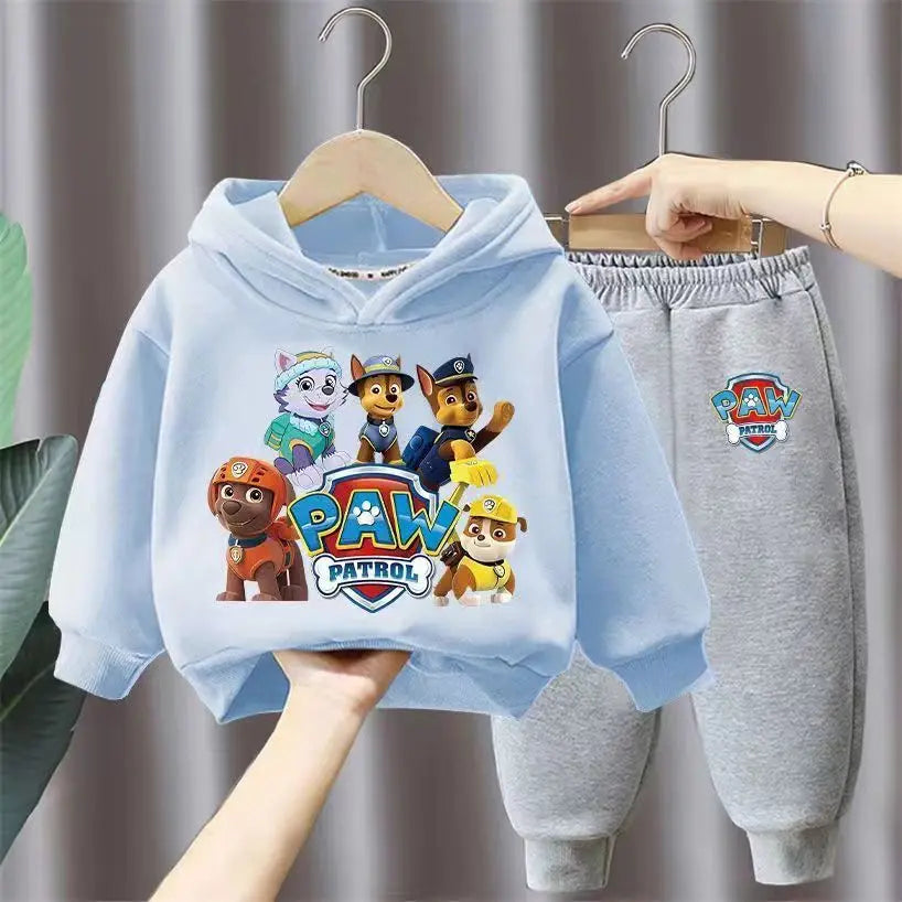 جديد أولاد' كاجوال outfits two-piece cotton hoodie بدلة with foreign ستايل cartoon printed توب children's sizes