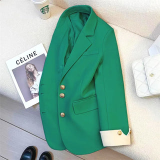 موضة 2025 جديد fashion office lady coat أكمام طويلة buttons pockets plus size توب ربيع خريف women blazer coat