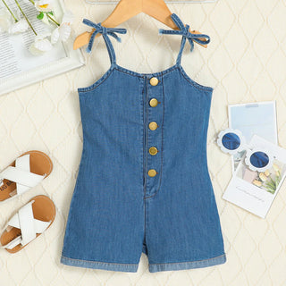 european american صيف جديد بنات كاجوال children's condole دينم conjoined shorts cotton fabric korean embroidery ruffles