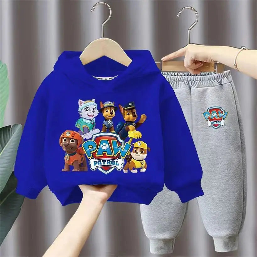 جديد أولاد' كاجوال outfits two-piece cotton hoodie بدلة with foreign ستايل cartoon printed توب children's sizes