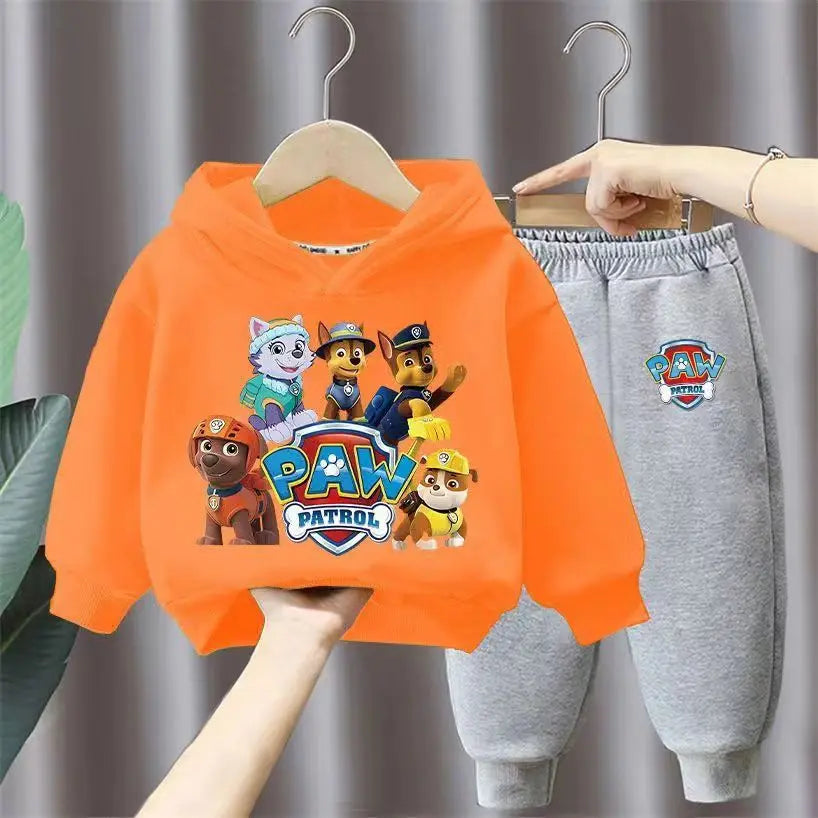جديد أولاد' كاجوال outfits two-piece cotton hoodie بدلة with foreign ستايل cartoon printed توب children's sizes