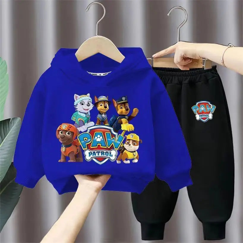 جديد أولاد' كاجوال outfits two-piece cotton hoodie بدلة with foreign ستايل cartoon printed توب children's sizes