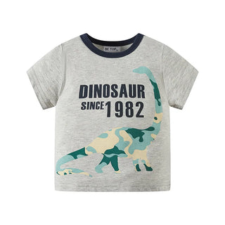 hot sale أولاد baby صيف o-neck t-shirt كاجوال ستايل 100% cotton animal print ناعم breathable plus size 200 grams knitted odm