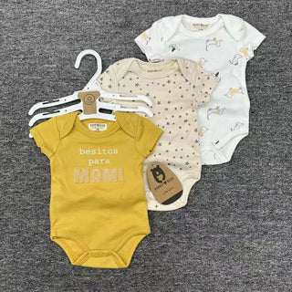 صيف أكمام قصيرة baby جمبسوت for أولاد and بنات three-piece cotton بدلة with printed pattern
