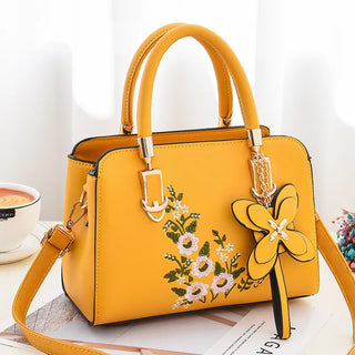 شنطة جلد فاخرة للنساء - 2025 Newest Fashion Patchwork Embroidery