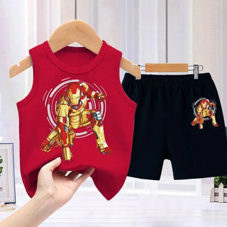 spider-man طقم قطعتين for أولاد صيف sports فيست shorts formal-كاجوال cotton print baby fashion أولاد' sports shirt shorts