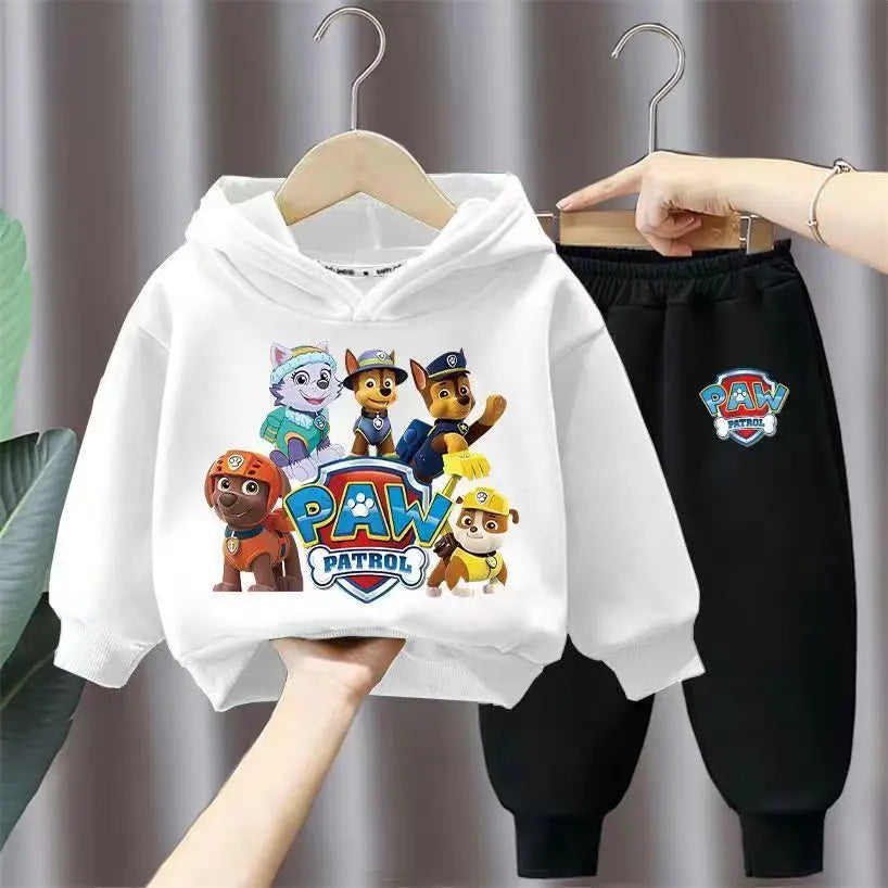 جديد أولاد' كاجوال outfits two-piece cotton hoodie بدلة with foreign ستايل cartoon printed توب children's sizes