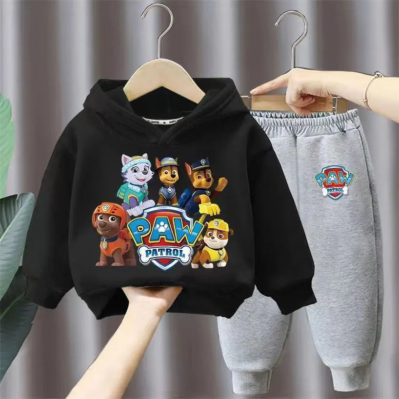 جديد أولاد' كاجوال outfits two-piece cotton hoodie بدلة with foreign ستايل cartoon printed توب children's sizes