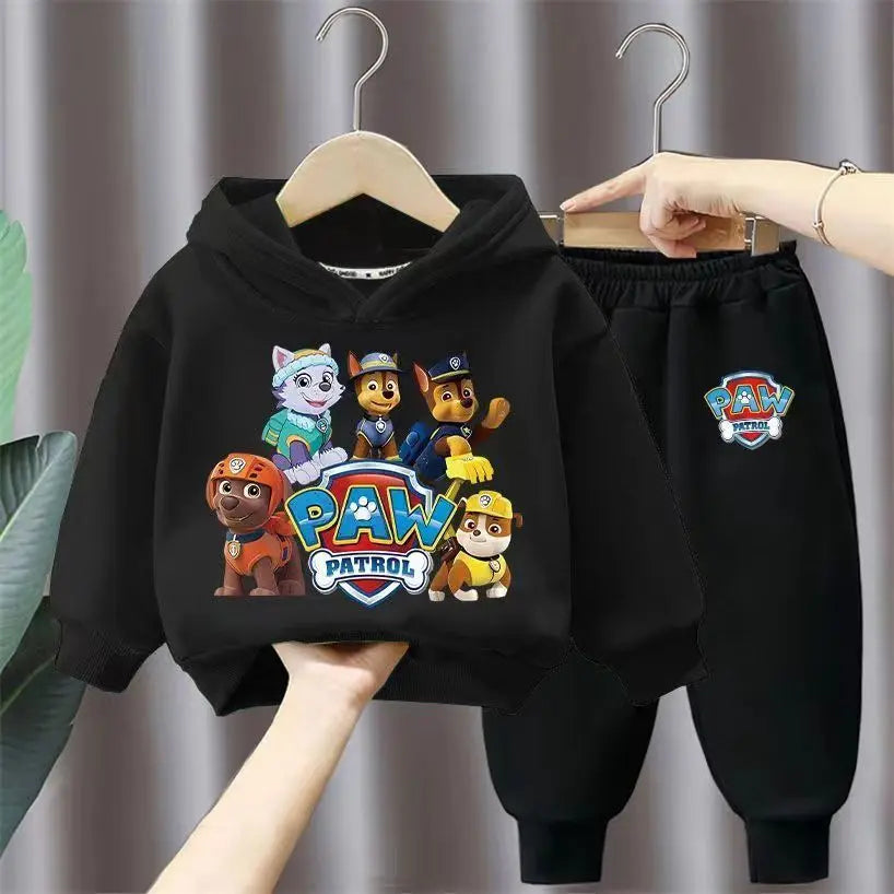 جديد أولاد' كاجوال outfits two-piece cotton hoodie بدلة with foreign ستايل cartoon printed توب children's sizes