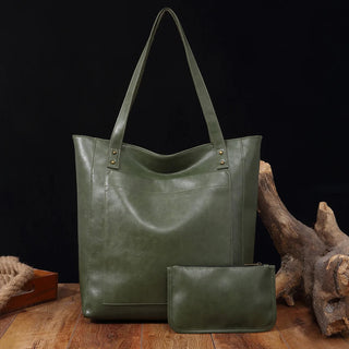 شنطة كتف كاجوال للنساء - Women's Soft Leather Hand Bags Oil Wax L