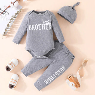 baby ربيع وخريف solid color letter printed جمبسوت with كاجوال pants cute hooded model جديد fashion ستايل