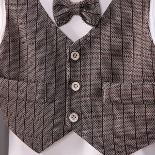 high quality children clothes أولاد 3 pieces suits bow tie أولاد فستان بدلة for popular ولد baby clothing stripe فستان suits