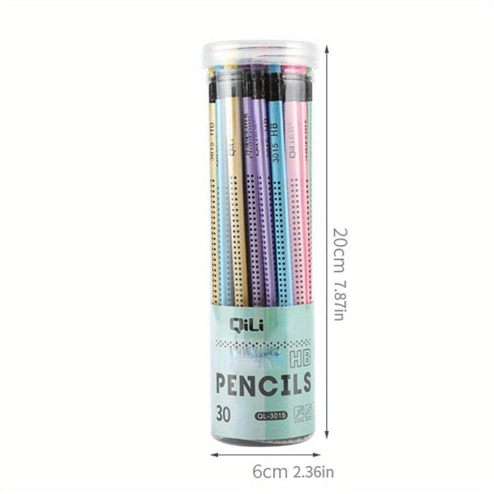 30 قطعة من أقلام القبضة المثلثة مع ممحاة