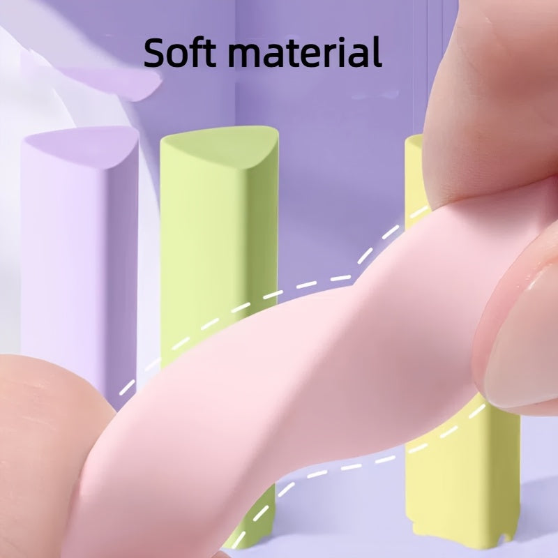 5 قطع ممحاة مثلثة بألوان الماكرون