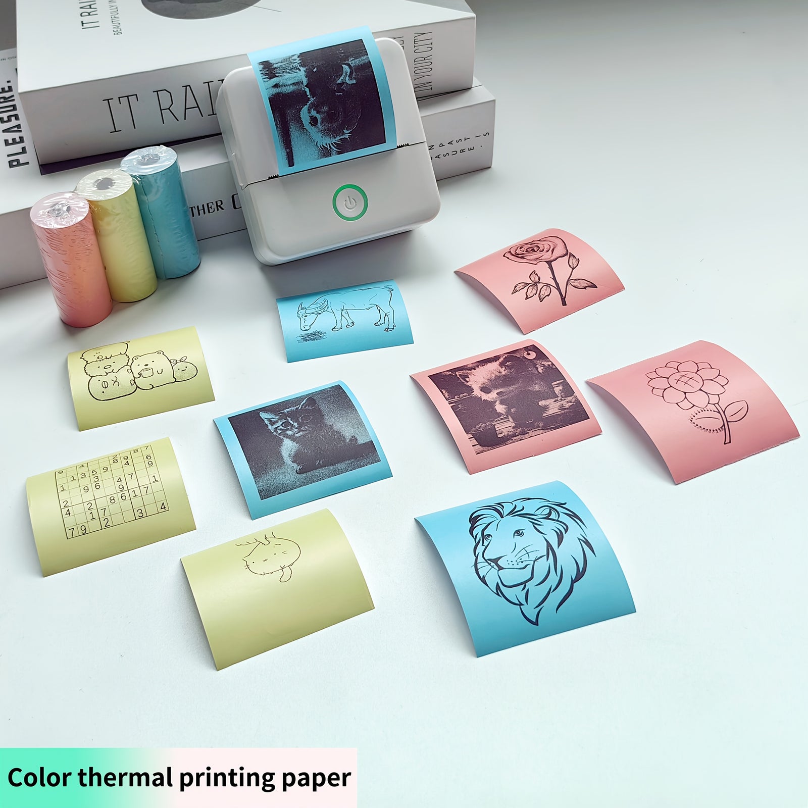 طابعة جيب لاسلكية حرارية صغيرة متعددة الوظائف