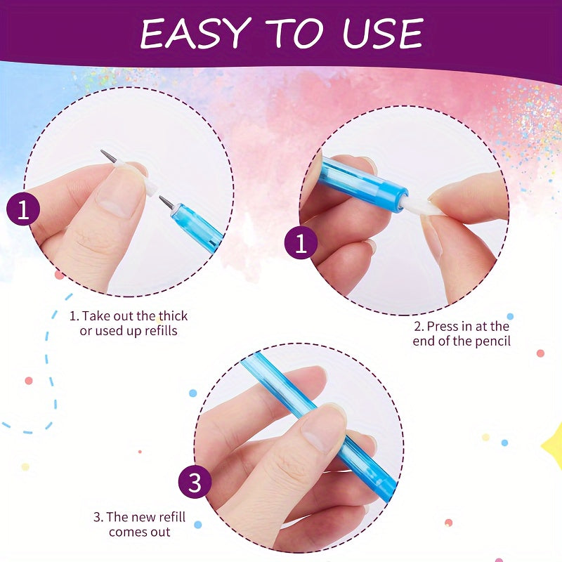 30 قطعة أقلام رصاص غير قابلة للشحذ HB شفافة