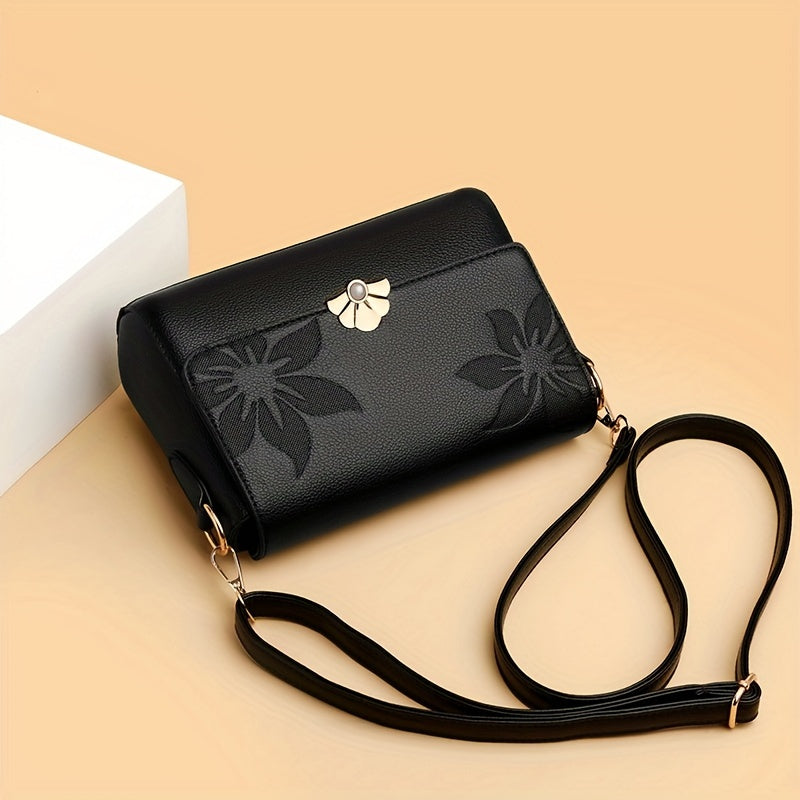 حقيبة كروس كلاسيكية نسائية مطبوعة بالزهور