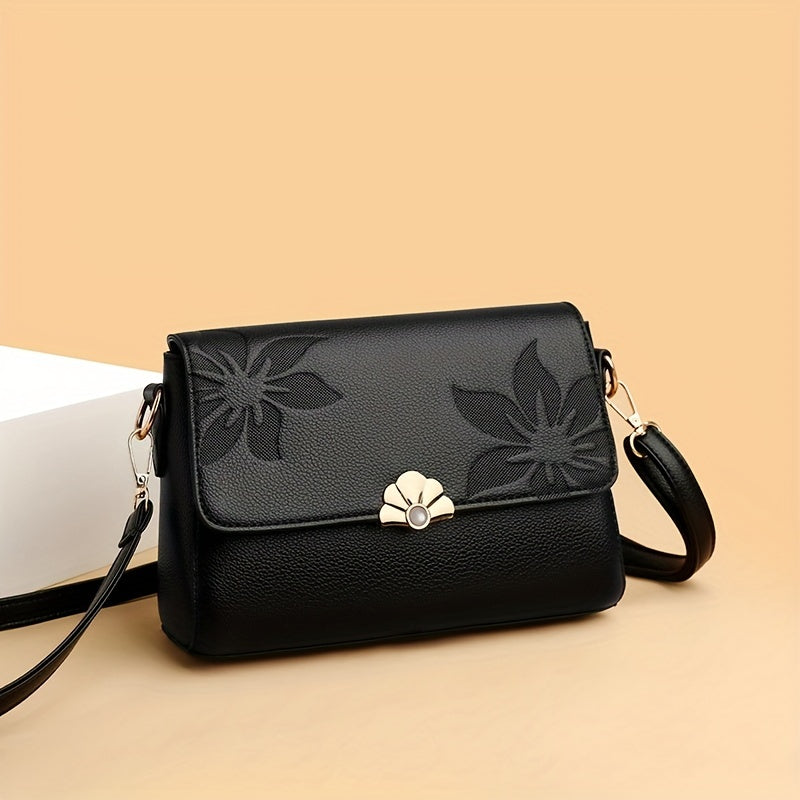 حقيبة كروس كلاسيكية نسائية مطبوعة بالزهور