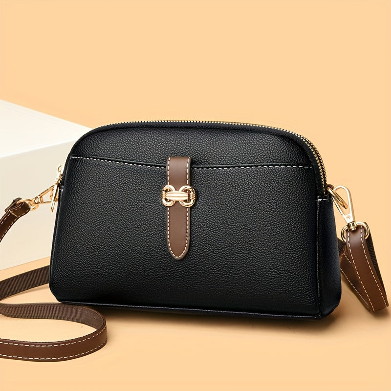 حقيبة كروس بودي نسائية عتيقة مع حزام قابل للفصل