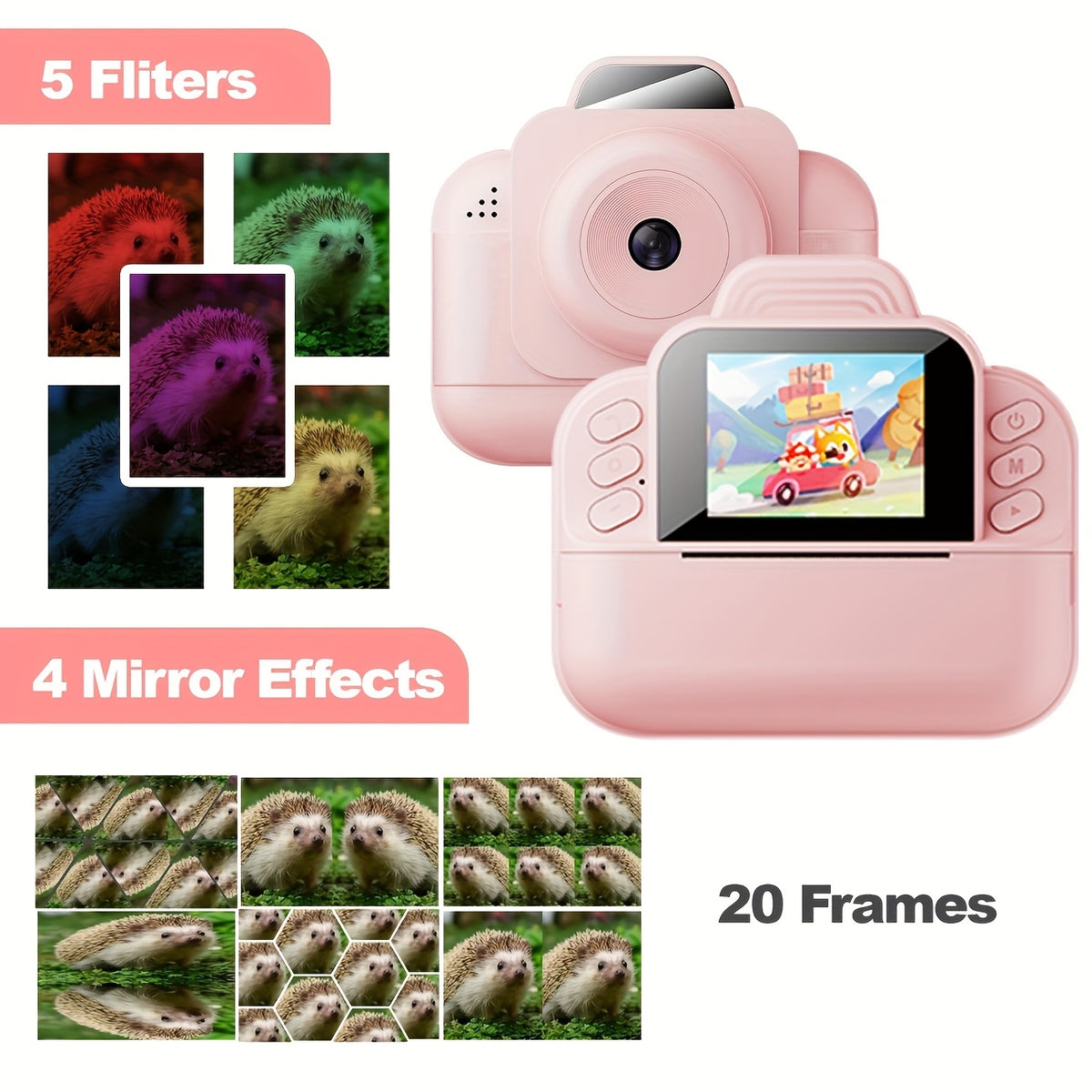 طابعة صور محمولة، طباعة صور عالية الوضوح بدقة 1080P،