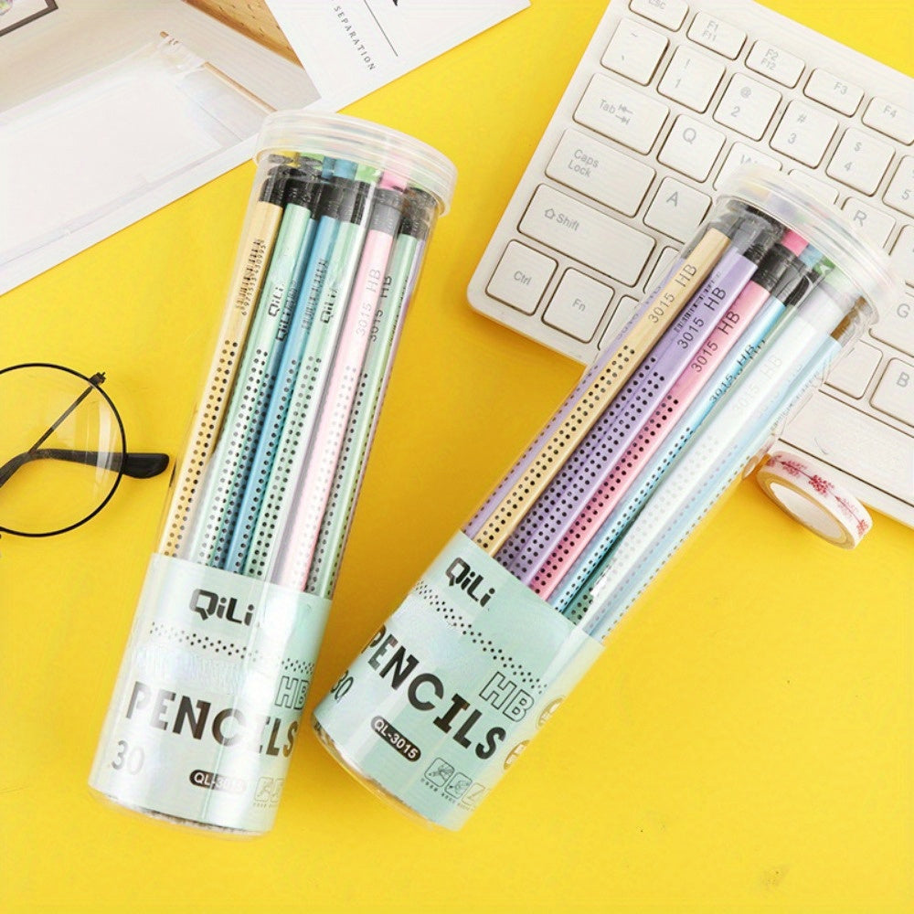 30 قطعة من أقلام القبضة المثلثة مع ممحاة