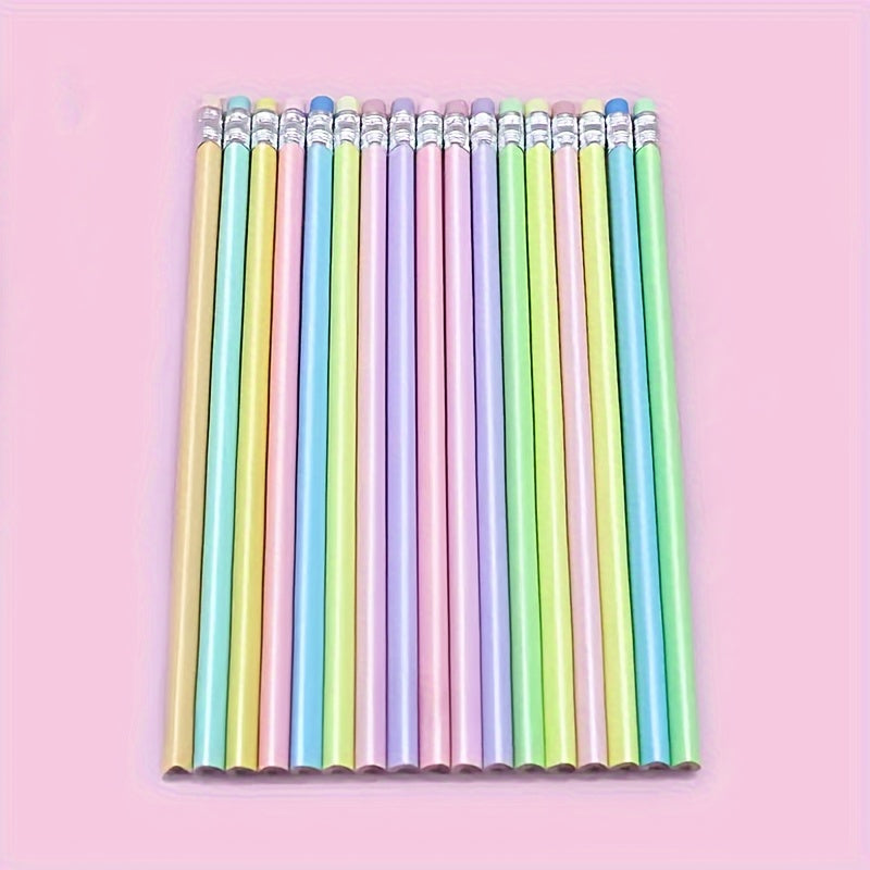 30 قطعة من أقلام الرصاص الخشبية HB بتصميم ماكرون الزاهي