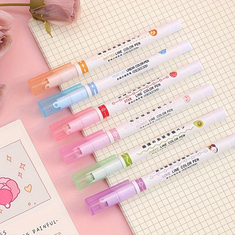 مجموعة من 6 أقلام تحديد سريعة الجفاف بألوان باستيل للبالغين