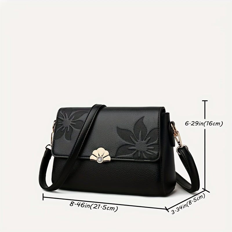 حقيبة كروس كلاسيكية نسائية مطبوعة بالزهور