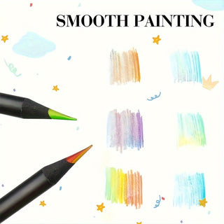 مجموعة أقلام سحرية بتدرج ألوان قوس قزح 24 قطعة