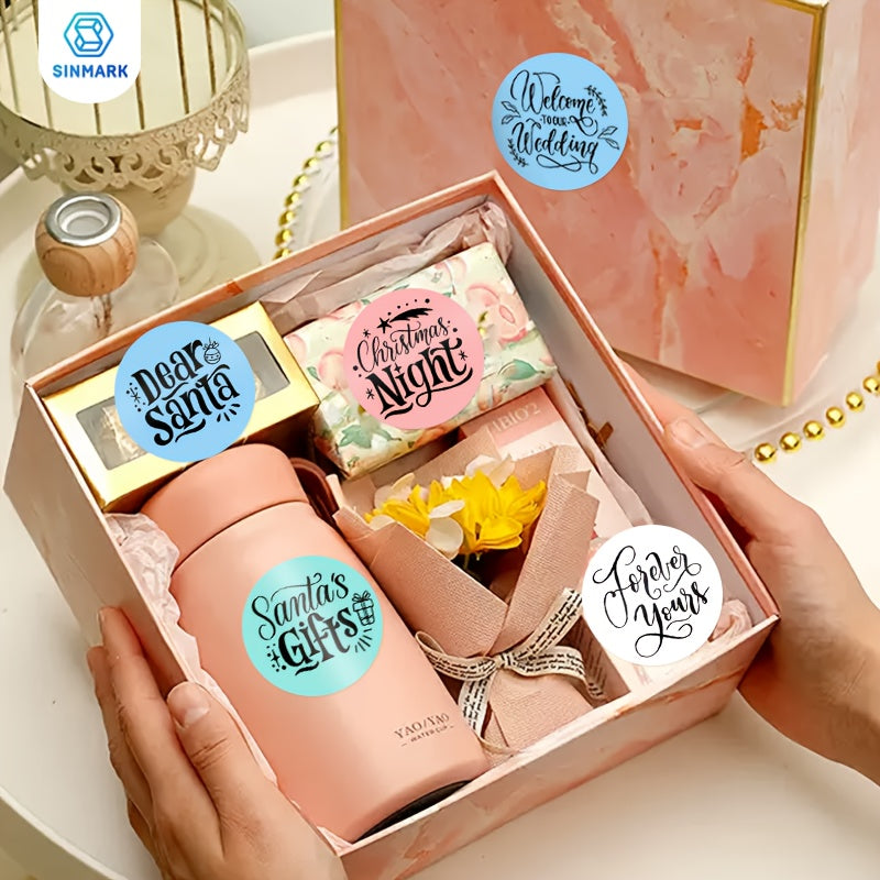 4 لفات من ملصقات الألوان الدائرية بحجم 50 مم × 50