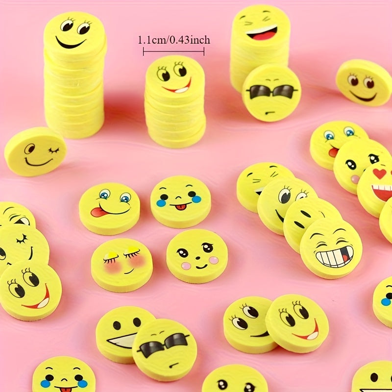 ممحاة دائرية لطيفة بوجهات مبتسمة