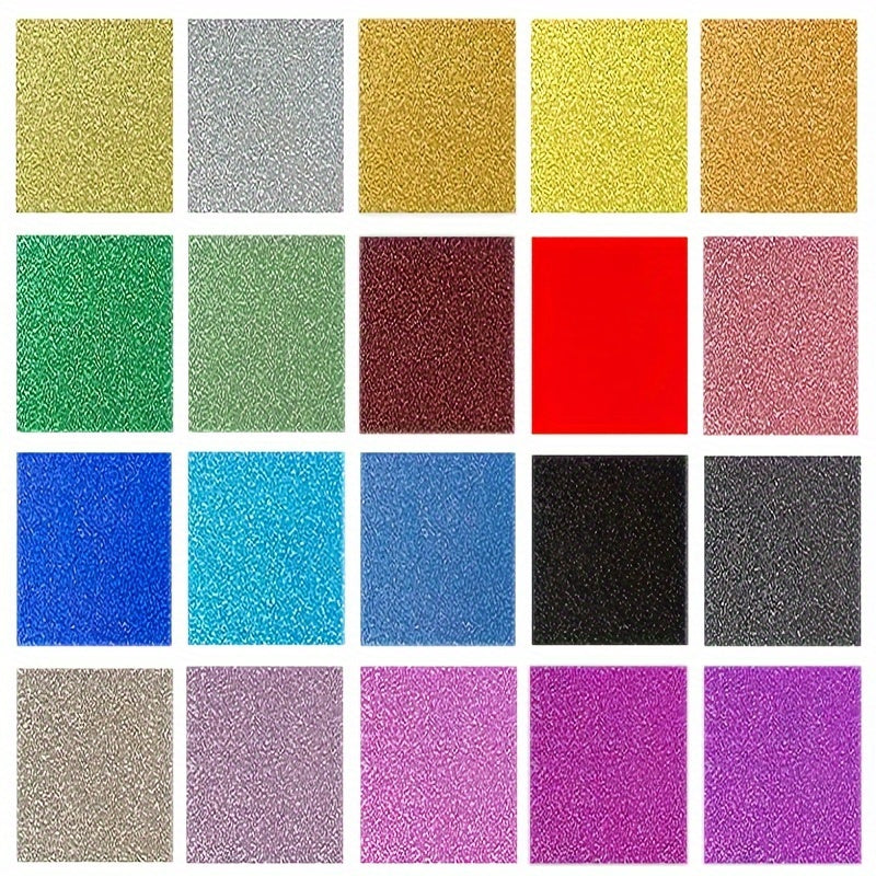 ورق كرتوني براق A4، 40 ورقة بـ 20 لونًا