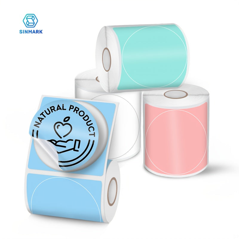 4 لفات من ملصقات الألوان الدائرية بحجم 50 مم × 50