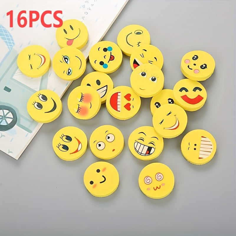 ممحاة دائرية لطيفة بوجهات مبتسمة