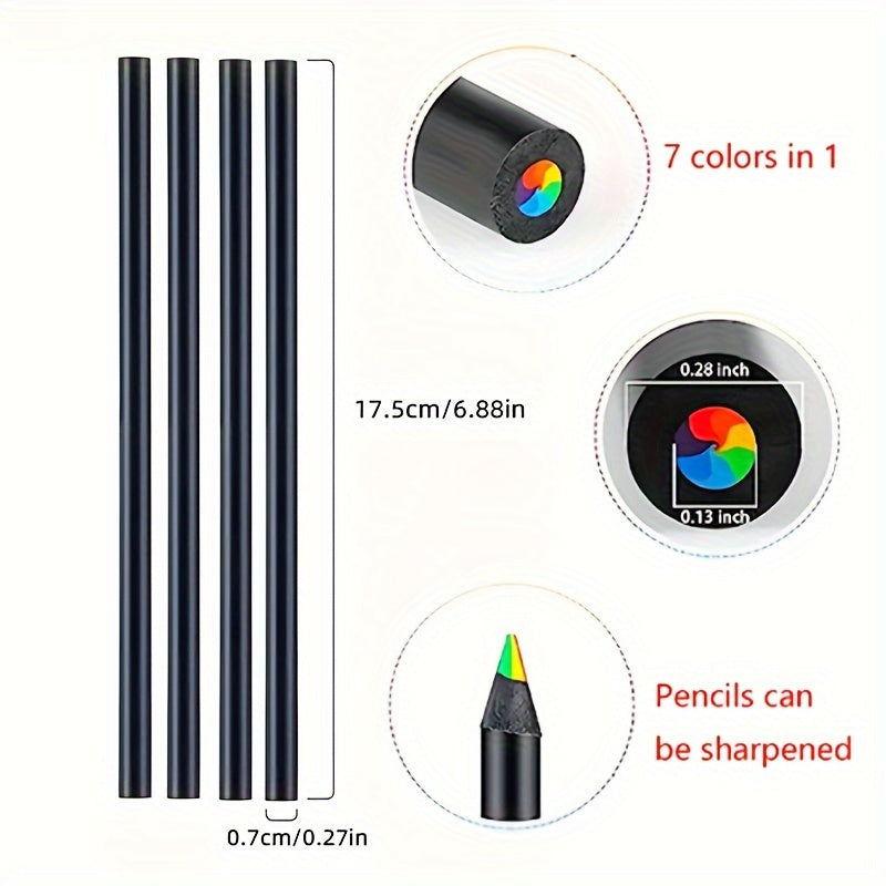 مجموعة أقلام سحرية بتدرج ألوان قوس قزح 24 قطعة