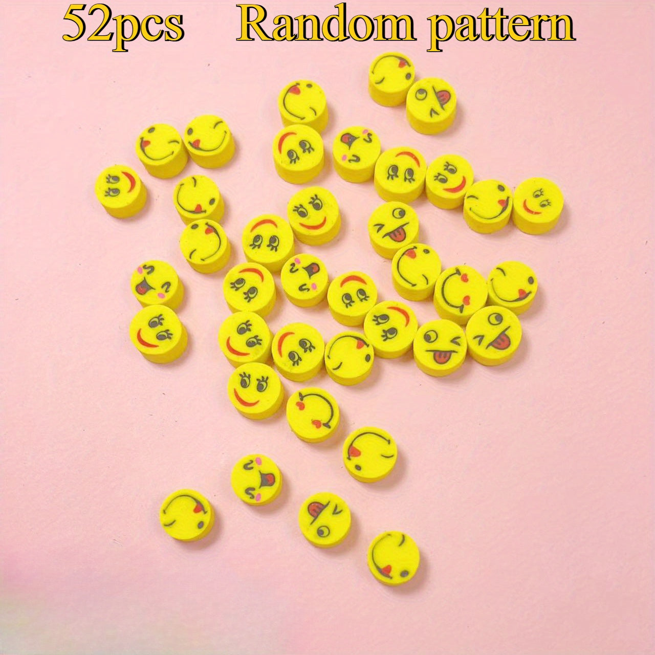 ممحاة دائرية لطيفة بوجهات مبتسمة