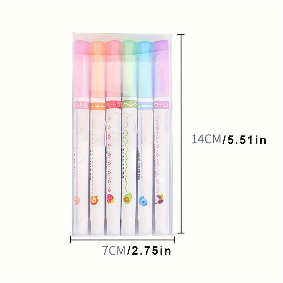 مجموعة من 6 أقلام تحديد سريعة الجفاف بألوان باستيل للبالغين