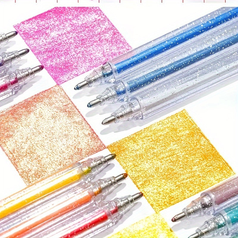 12 قلم دائم بنقطة دقيقة مع لمسة لامعة