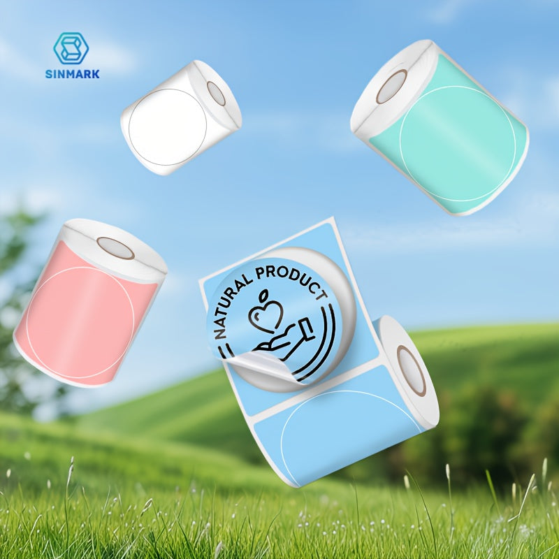 4 لفات من ملصقات الألوان الدائرية بحجم 50 مم × 50