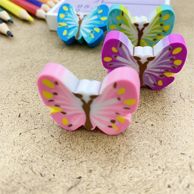 8 قطع ممحاة من المطاط اللدن حراريًا على شكل فراشة