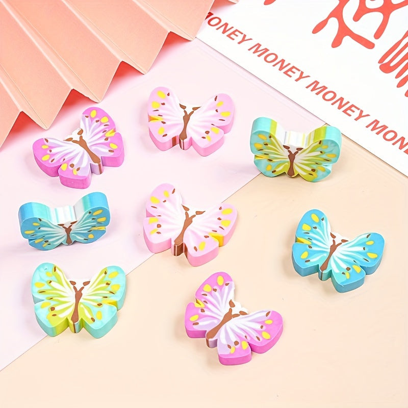 8 قطع ممحاة من المطاط اللدن حراريًا على شكل فراشة