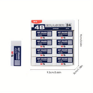 24 قطعة ممحاة بيضاء 4B