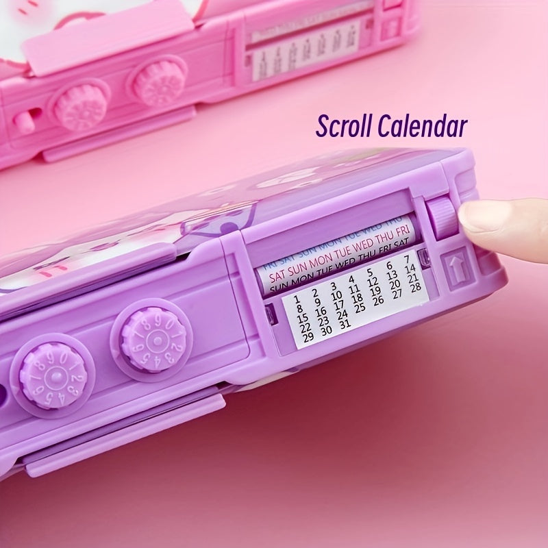 حافظة أقلام بنفسجية متغيرة مع قفل بكلمة مرور