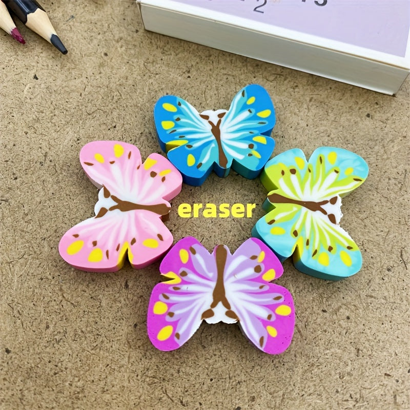 8 قطع ممحاة من المطاط اللدن حراريًا على شكل فراشة