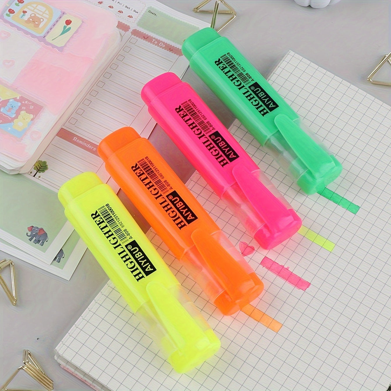 4 قطع/صندوق قلم تحديد ذو طرف واحد