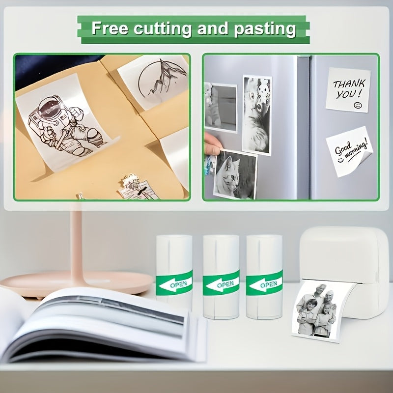 10 لفة ميني برينتر ورق ذاتي اللصق