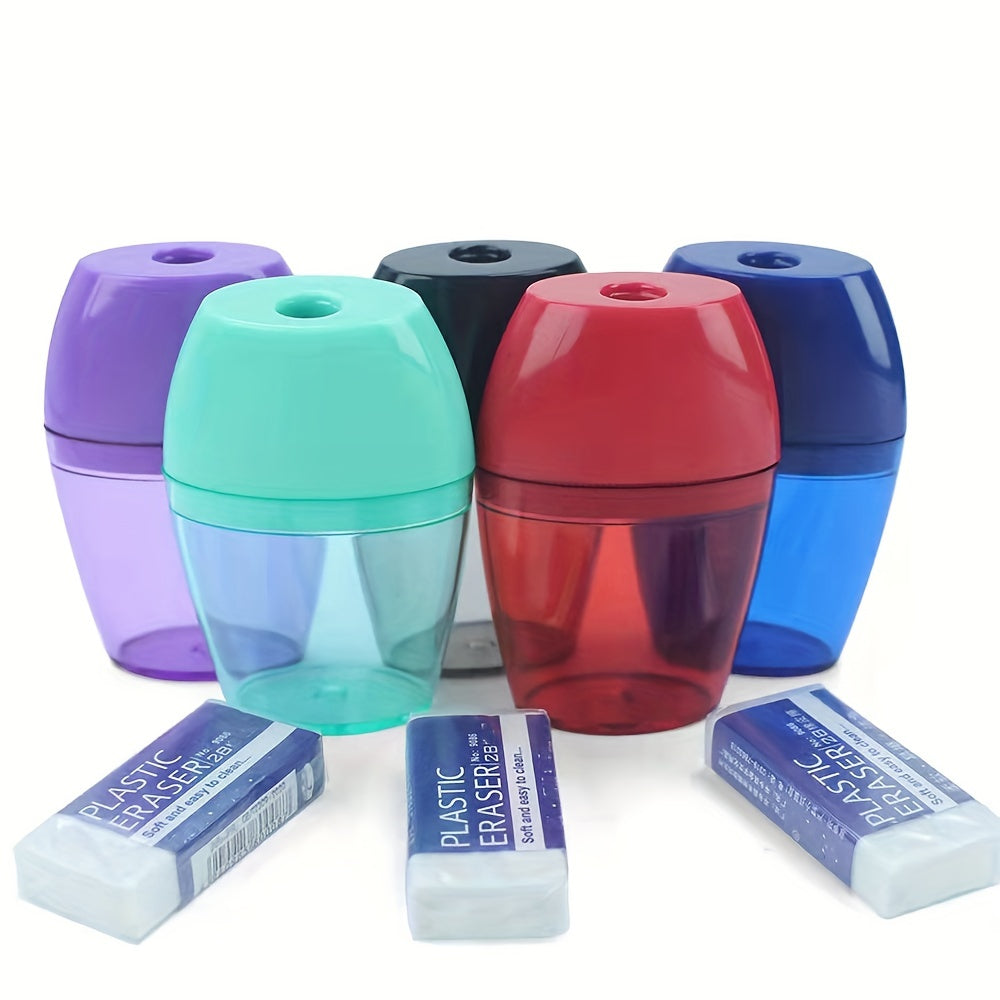 مجموعة من 8 مقالم مبراة بألوان مختلطة مع 3 ممحاة