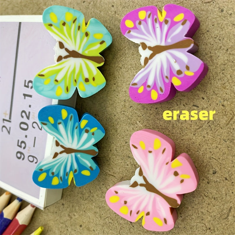 8 قطع ممحاة من المطاط اللدن حراريًا على شكل فراشة