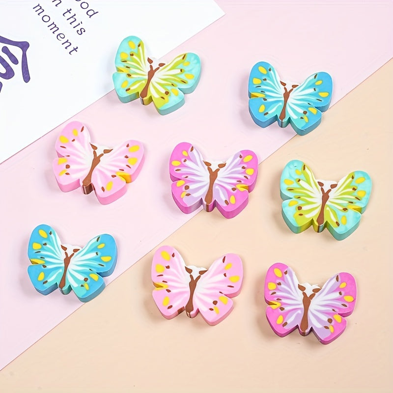 8 قطع ممحاة من المطاط اللدن حراريًا على شكل فراشة